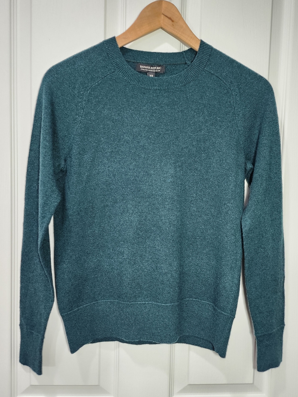 Banana Republic Italian Merino Blend Teal Green Crewneck Sweater XS